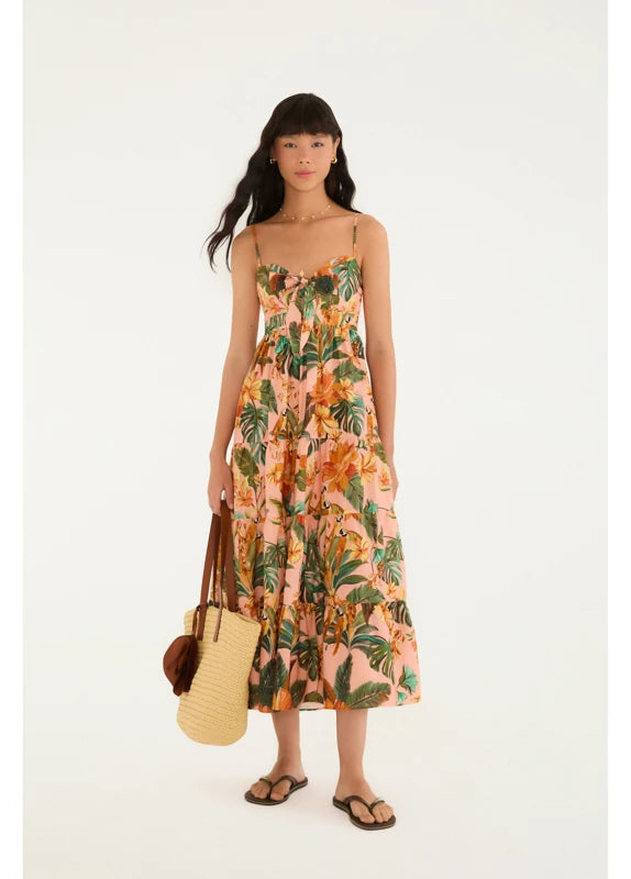 Vestido Marias Estampado Canto Dos Pássaros