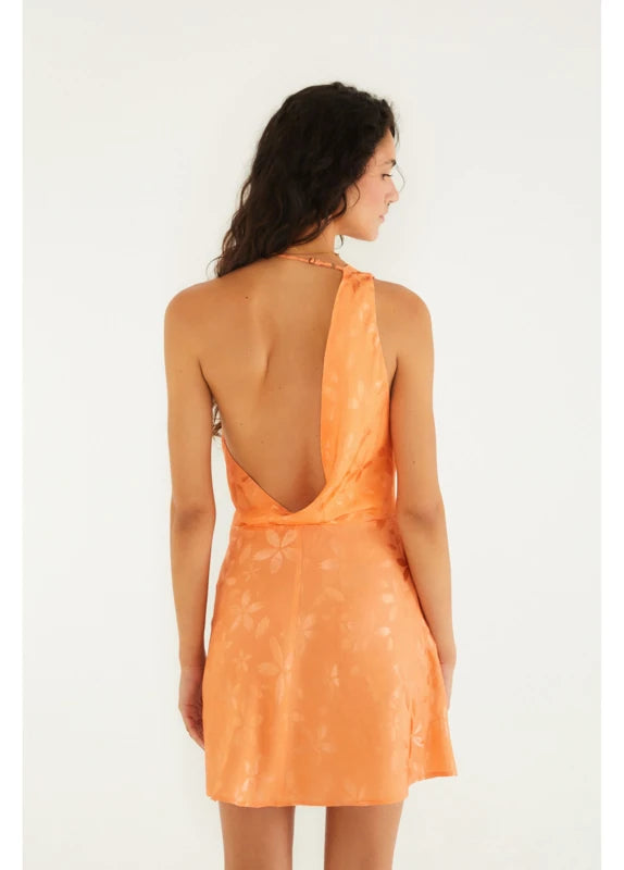 Vestido Decote Estampado Buquê