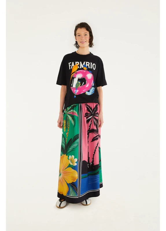 Saia Estampada Oásis Lenço