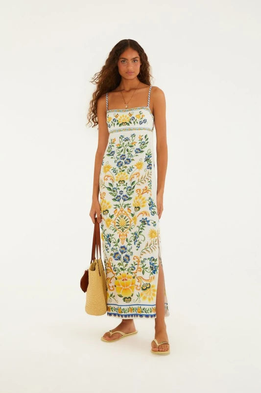Vestido Longo Estampado Floral Emília