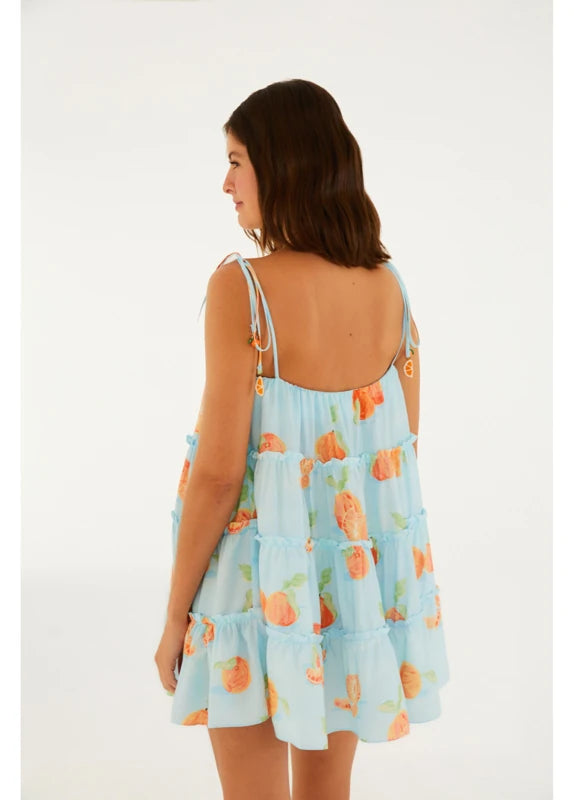 Vestido Curto Estampado Tangerina