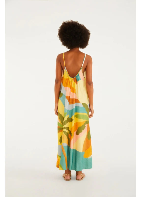 Vestido Longo Estampado Paisagem Carioca