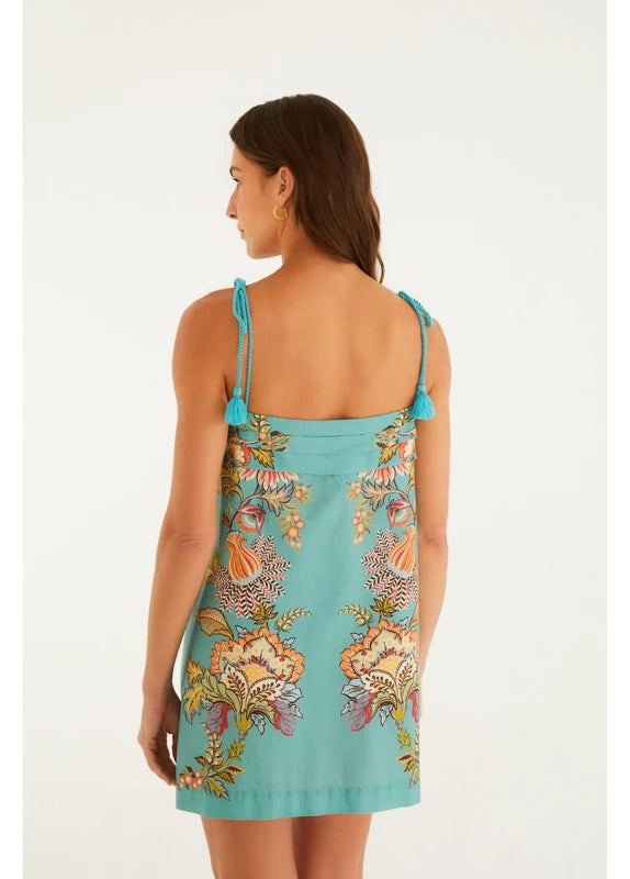 Vestido Curto Estampado Cascata Floral