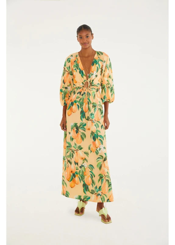 Vestido Longo Estampado Pera Chic