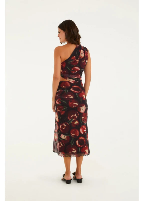 Saia Tule Estampada Cereja Pintada