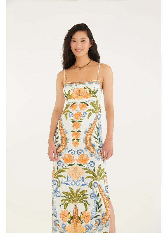 Vestido Longo Estampado Tina