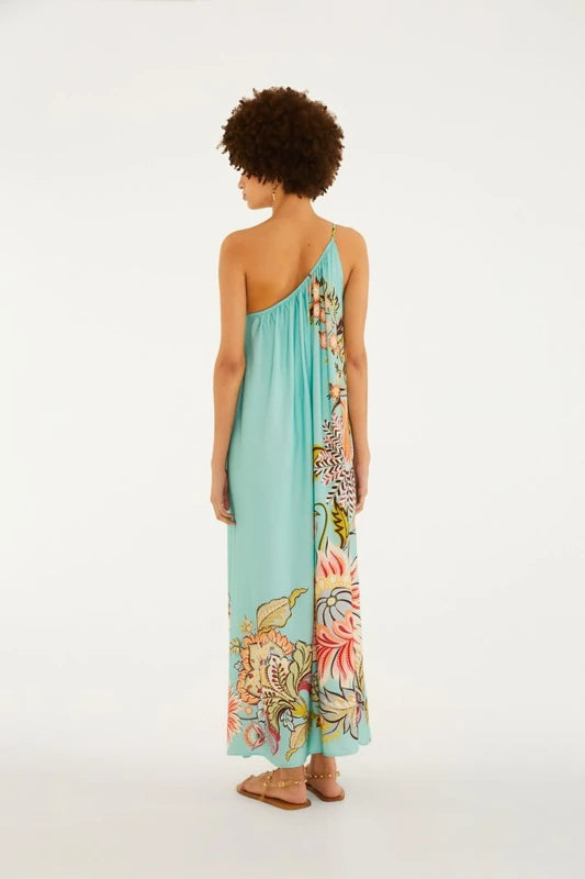 Vestido Longo Estampado Cascata Floral