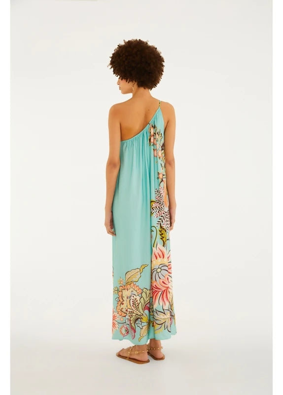 Vestido Longo Estampado Cascata Floral