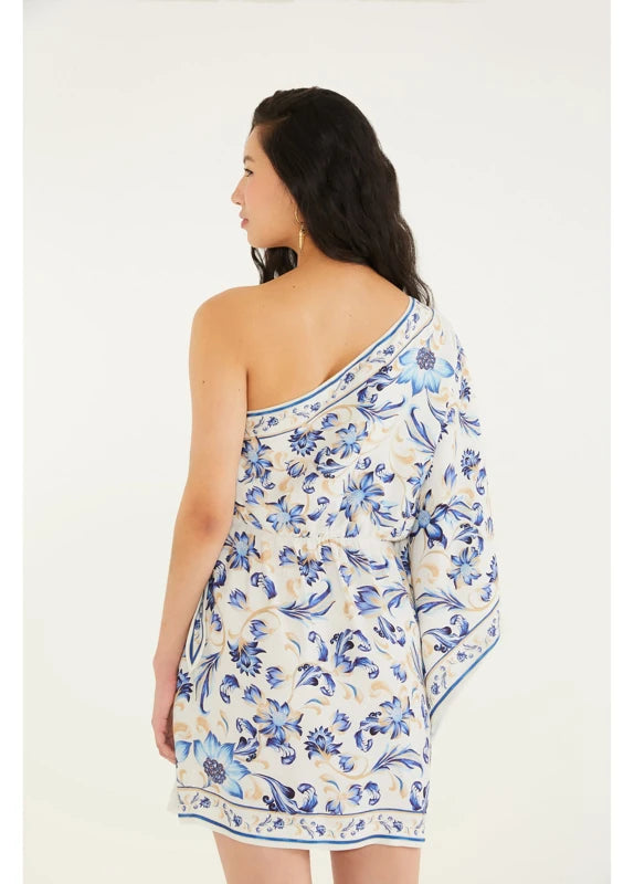 Vestido Ombro Só Estampado Azulejaria