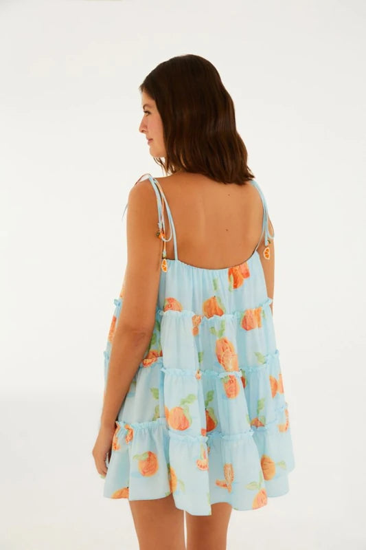 Vestido Curto Estampado Tangerina